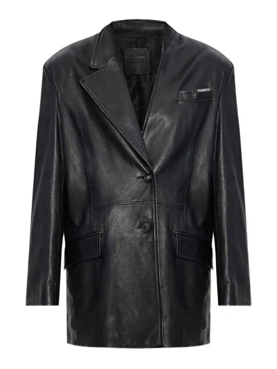 ATTICO BLACK LEATHER JACKET
