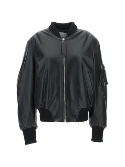 Attico Black Leather Jacket For Women