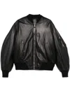 Attico Anja Leather Bomber Jacket In Multi