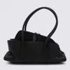 Attico Black Leather La Passeggiata Small Shoulder Bag In Black