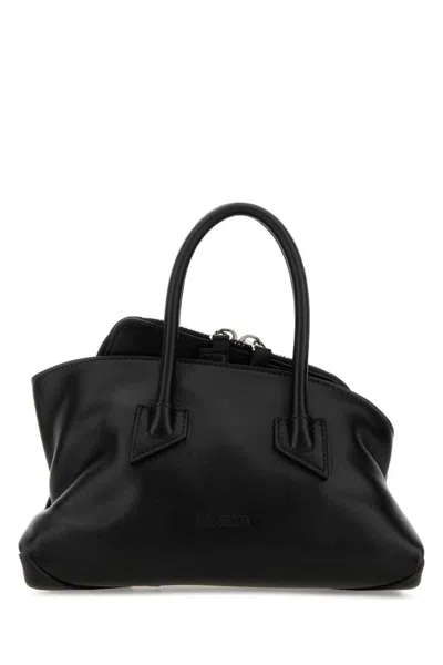 Attico Black Leather Mini La Passeggiata Handbag In Brown