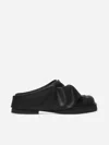 Attico Black Leather Mules In Black