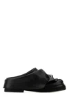 Attico Black Leather Mules In Black