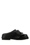 Attico Black Leather Mules