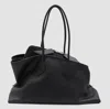 Attico Black Leather Shoulder Bag In Black