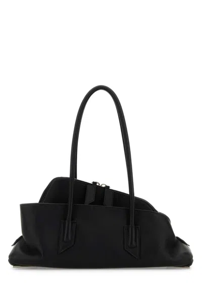 Attico Black Leather Small La Passeggiata Shoulder Bag