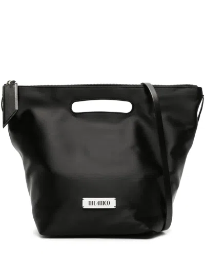 Attico Black Logo Plaque Handbag For Women