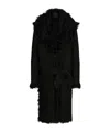 Attico Black Long Coat In Black
