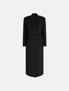 Attico Womens Single-breasted Flap-pockets Relaxed-fit Wool-blend Coat Black In Black