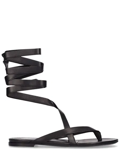 Attico Black Low Sandal With Woven Straps Elegant