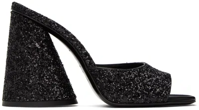 Attico Black Luz Heeled Sandals In 100 Black