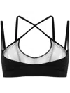 Attico Amos Criss-cross Bralette Top In Black