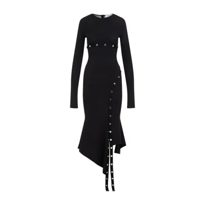 ATTICO THE ATTICO BLACK MIDI DRESS