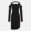Attico Black Midi Dress In Viscose Crêpe In Black