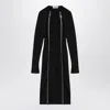 Attico Black Midi Dress With Logoed Zip Puller In Black