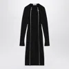 Attico Midi Dress With Double Zipper Detail In Black