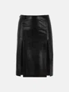Attico Leather Skirt With Slit Design In Black
