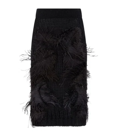 Attico Black Midi Skirt