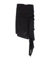 Attico Black Midi Skirt In Black