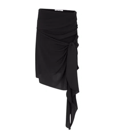 Attico Black Midi Skirt