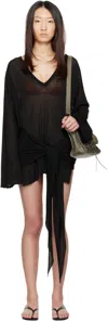 Attico Black Mini Abito Cover-up In Black