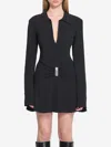 Attico Mini Dress With Deep V-neck In Black