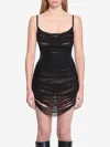 Attico Black Viscose Blend Mini Dress