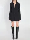Attico Mini Dress With Deep V-neck In Black