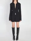 Attico Mini Dress With Deep V-neck In Black