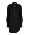 Attico Mini Dress With Long Sleeves And Asymmetrical Hem In Black