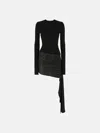 Attico Mini Dress With Thermostrass Studs And Asymmetric Hem In Black