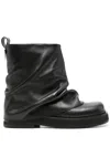 Attico 'mini Robin' Black Ankle Boots With Logo Plaque On The Rear And Pull-tab At The Heel In Black