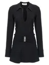 Attico Mini Dress With Deep V-neck In Black