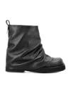 Attico 'mini Robin' Black Ankle Boots With Logo Plaque On The Rear And Pull-tab At The Heel In Black