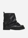 Attico 'mini Robin' Black Ankle Boots With Logo Plaque On The Rear And Pull-tab At The Heel