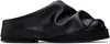 Attico Black Leather Mules In 100 Black