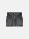 Attico Cut Denim Miniskirt In Black
