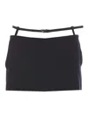 Attico Double-waisted Mini Skirt In Negro