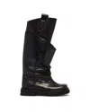 Attico 'passeggiata' Black Boots With Heel-tab And Rubber Sole In Leather Woman In Black
