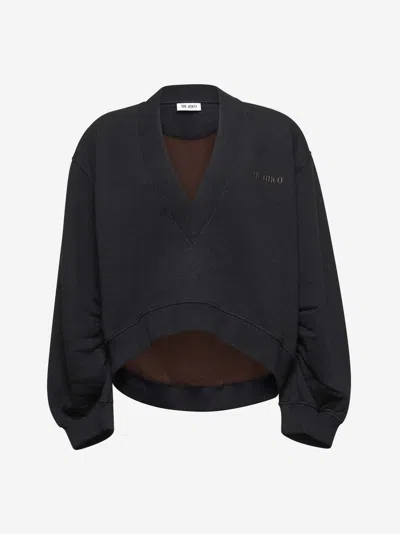 ATTICO BLACK OVERSIZE LOGO SWEATSHIRT