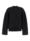Attico Black Oversize Sweater In Wool And Cashmere Woman