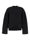 ATTICO THE ATTICO BLACK OVERSIZE SWEATER IN WOOL AND CASHMERE