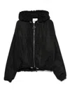 Attico Hooded Bomber Jacket In Black