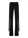 Attico Black Pants With Wide Leg And Oversized Band Detail In Wool Woman In Black