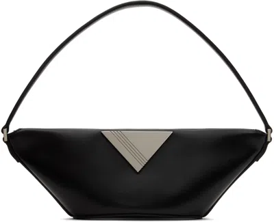 Attico Piccola Leather Shoulder Bag In Black