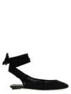 Attico Black Pointed Toe Ballet Flats In Black