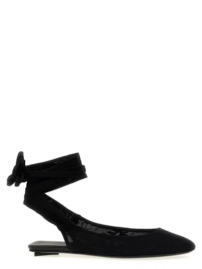 Attico Black Pointed Toe Ballet Flats