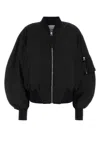 Attico Black Polyester Oversize Bomber Jacket