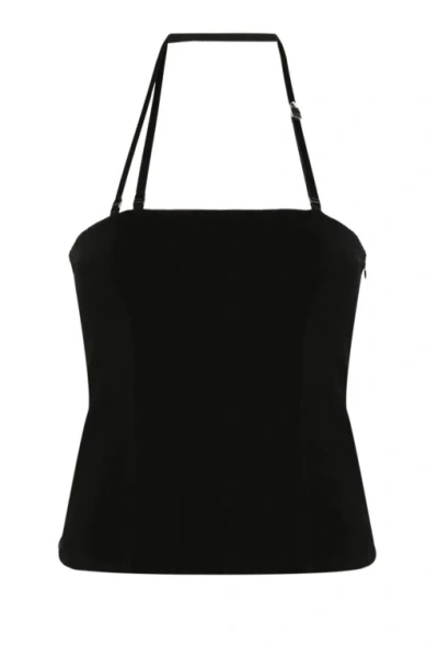 Attico Panelled Tank Top In Black