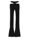 Attico Waist Cutout Slim Pants In Black